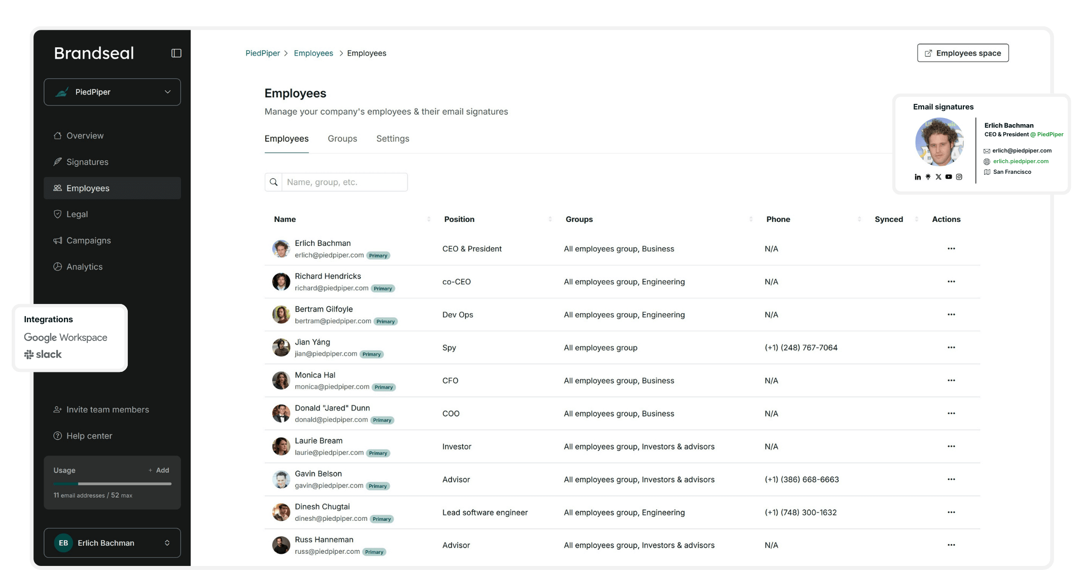 Brandseal dashboard screenshot image
